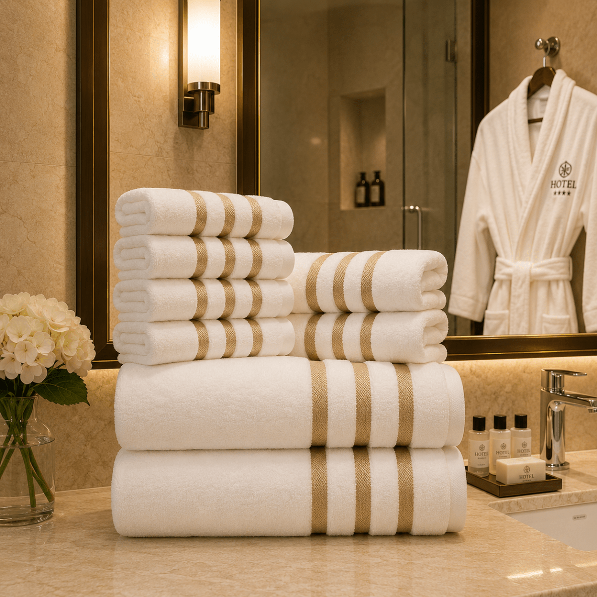 OPULENZA 8-Piece Towel Set — Ultra Soft, Highly Absorbent Bath Collection
