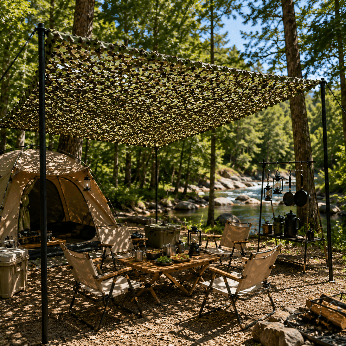 Realistic Leaf Pattern Camouflage Net — Privacy & Shade Screen
