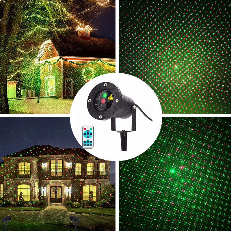 Buitenprojector met kerstlaserlicht — feestelijke woondecoratie