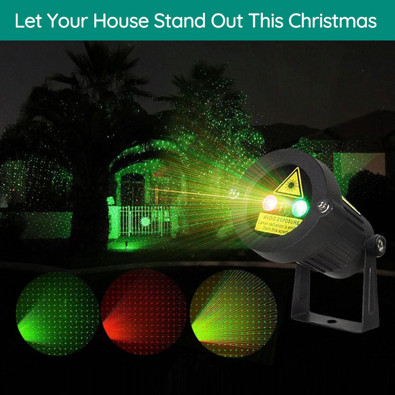 Buitenprojector met kerstlaserlicht — feestelijke woondecoratie