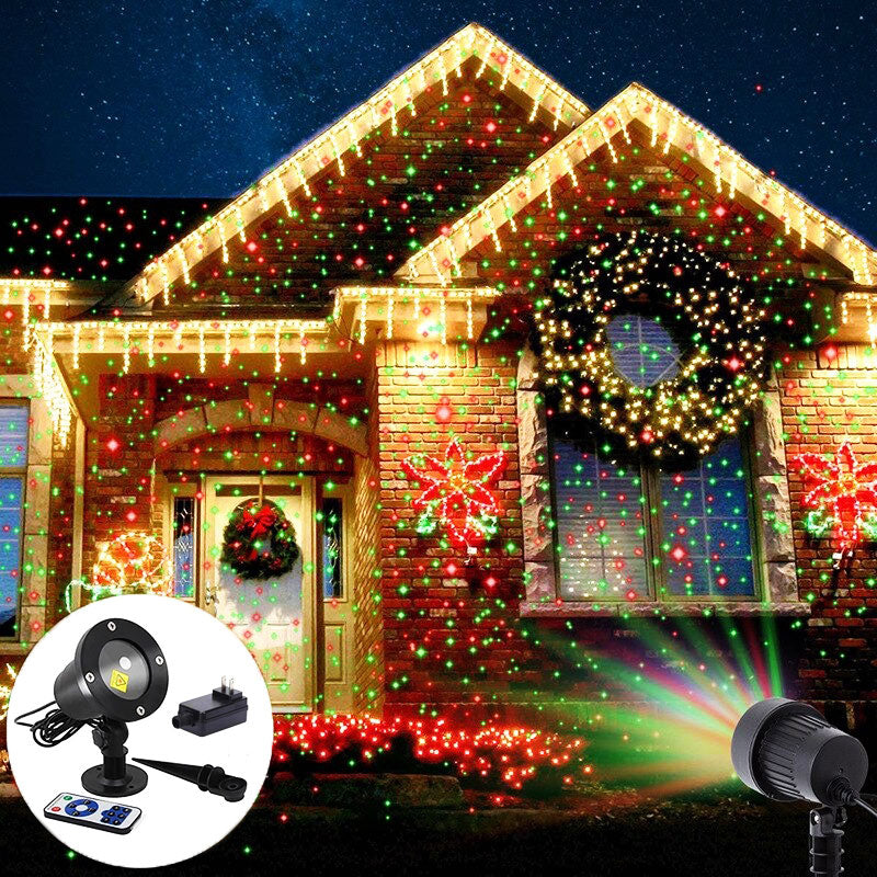 Buitenprojector met kerstlaserlicht — feestelijke woondecoratie