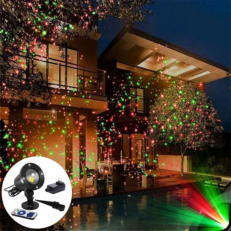 Buitenprojector met kerstlaserlicht — feestelijke woondecoratie