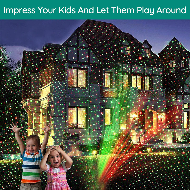 Buitenprojector met kerstlaserlicht — feestelijke woondecoratie
