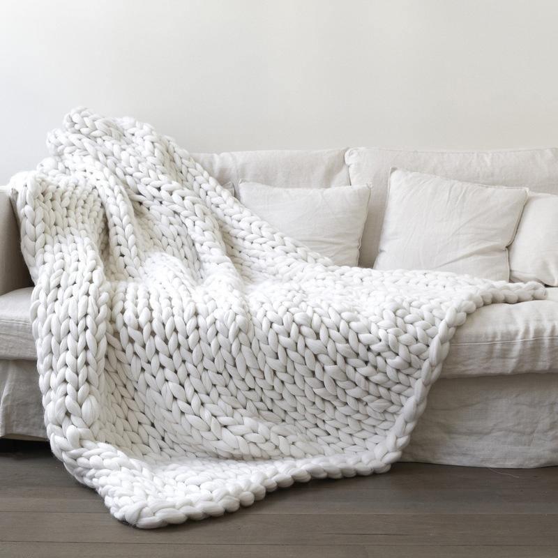 Hygge-Decke aus grobem Strick - Weich, warm & hypoallergen