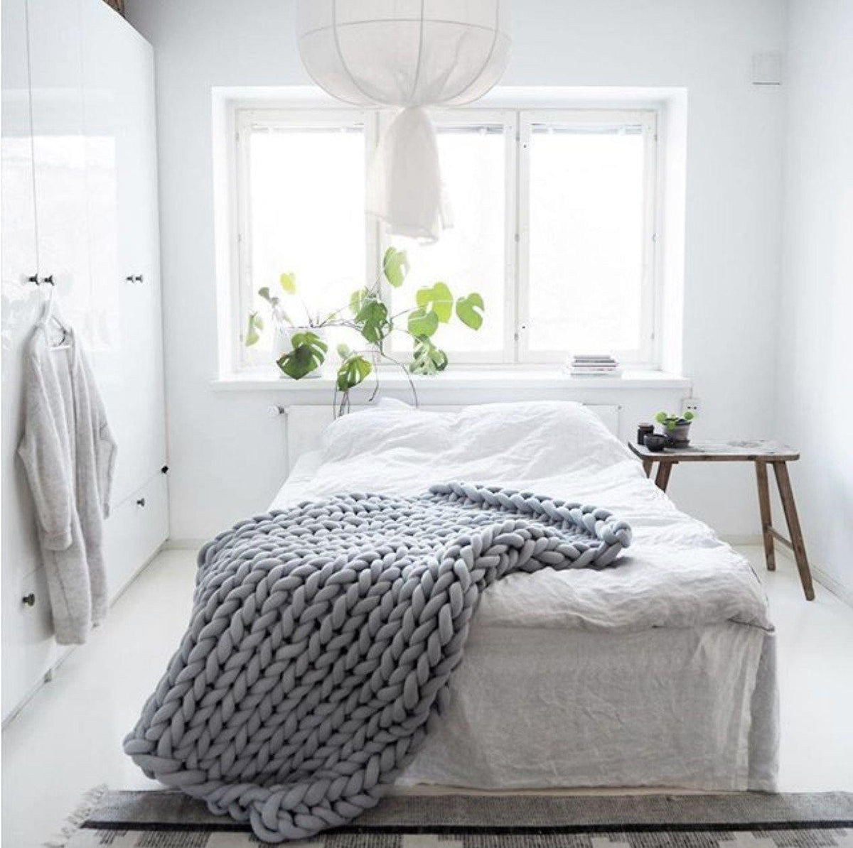 Hygge-Decke aus grobem Strick - Weich, warm & hypoallergen