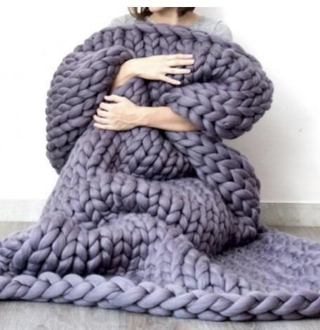 Hygge-Decke aus grobem Strick - Weich, warm & hypoallergen