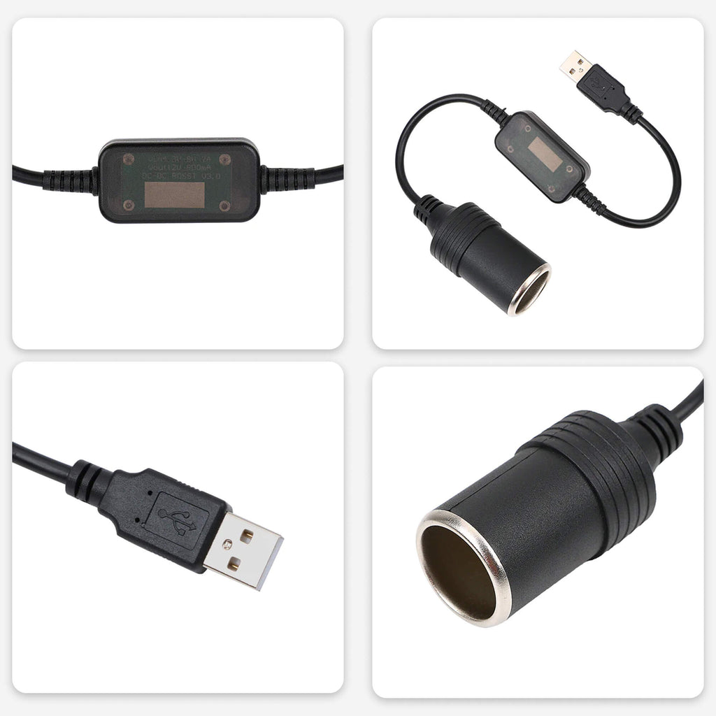 VoltMate USB till 12 V-biluttag – kompakt cigarettändaromvandlare