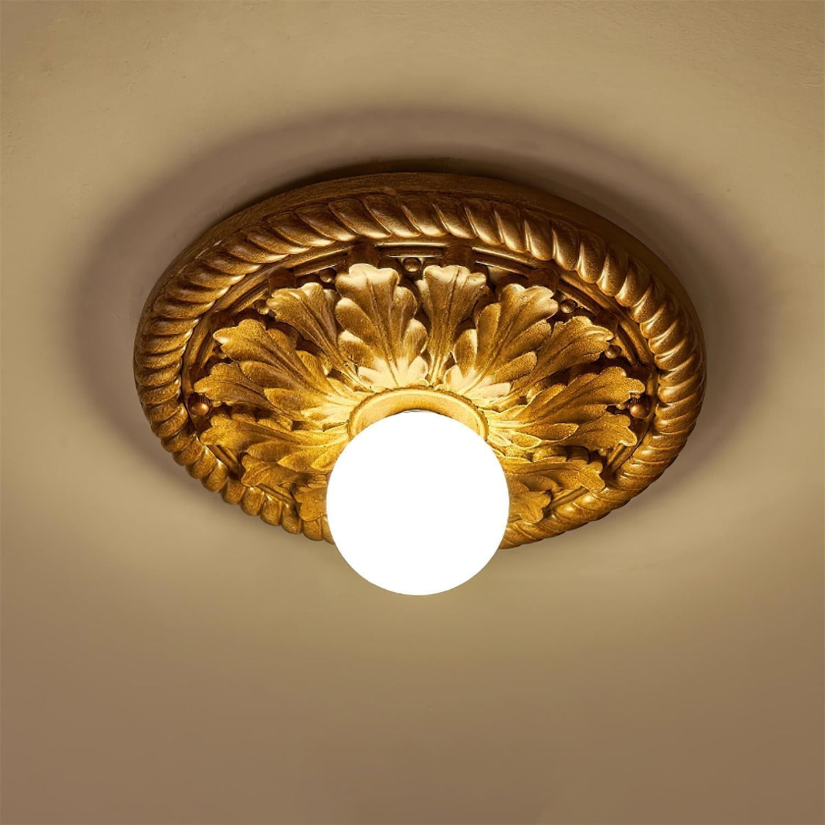 Aurelia Opal Globe Ceiling Light — Vintage Farmhouse Style