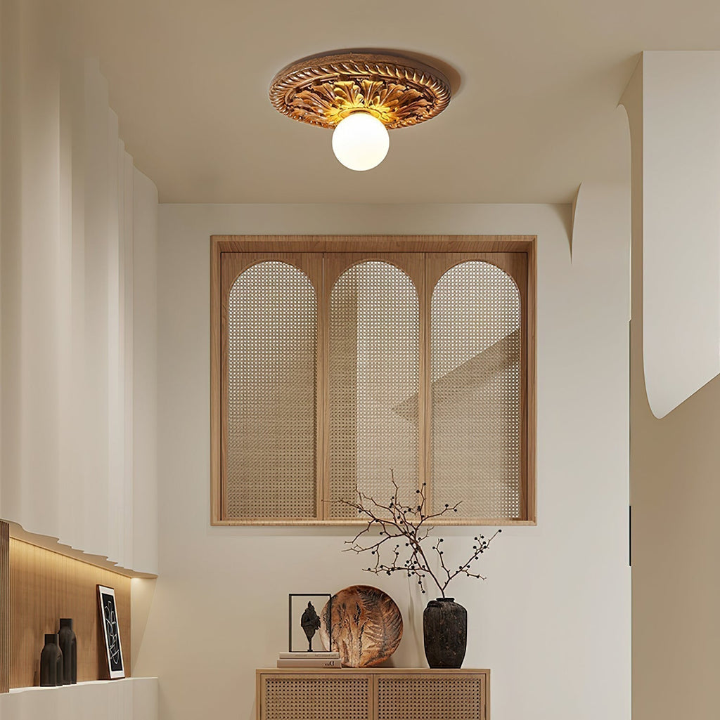 Aurelia Opal Globe Ceiling Light — Vintage Farmhouse Style