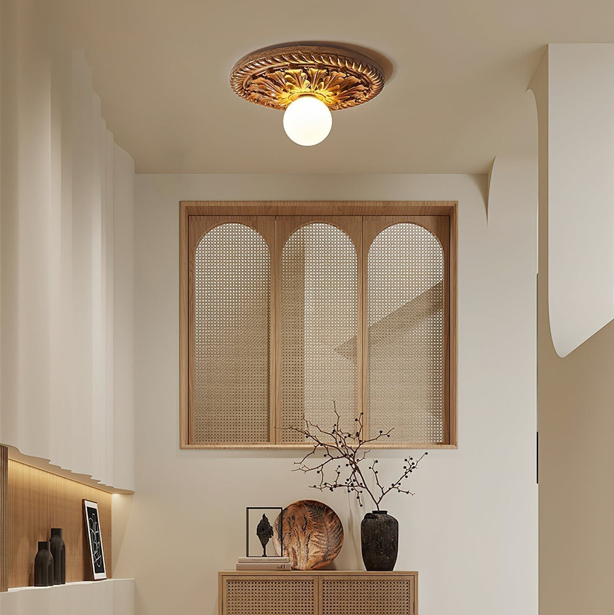Aurelia Opal Globe Ceiling Light — Vintage Farmhouse Style