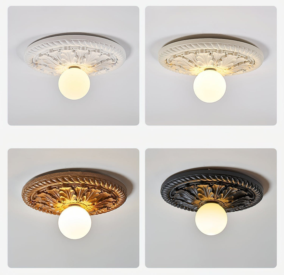 Aurelia Opal Globe Ceiling Light — Vintage Farmhouse Style