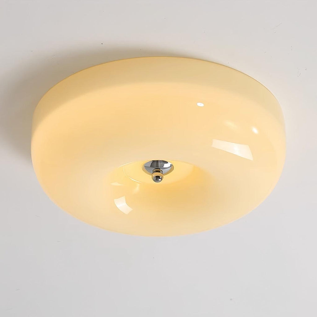 Swirl Glass Ceiling Lamp — Dimmable LED, Metal Frame, White Coffee Beige, 32cm 40cm 46cm