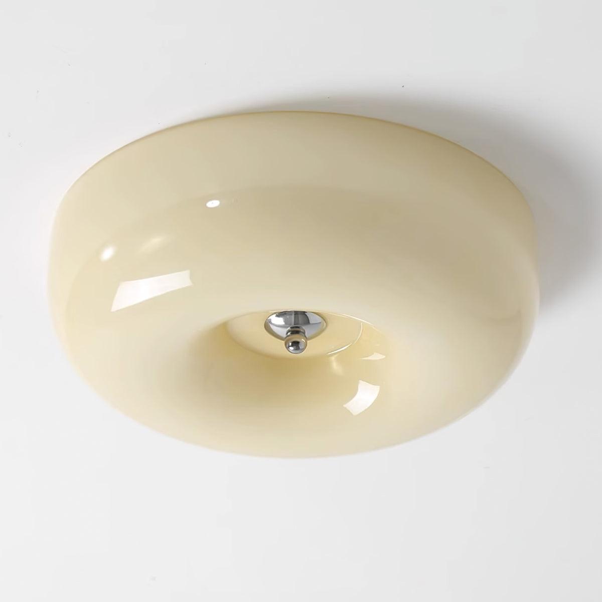 Swirl Glass Ceiling Lamp — Dimmable LED, Metal Frame, White Coffee Beige, 32cm 40cm 46cm