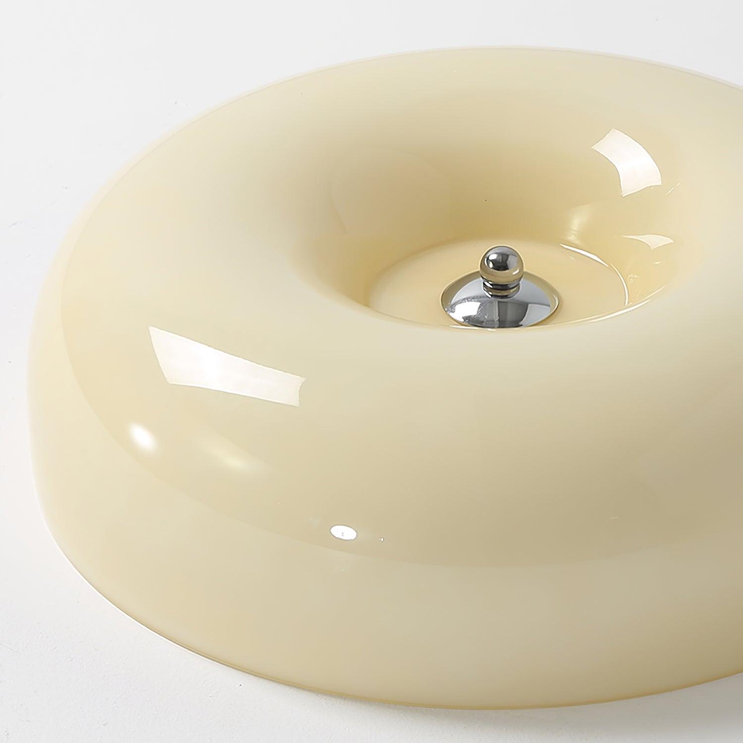 Cream Pudding Milk Glass Ceiling Light — Silver Accent, Dimmable Warm White