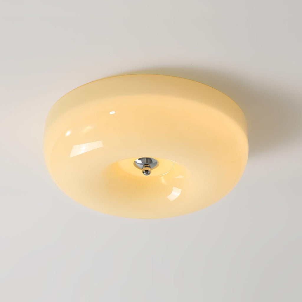 Swirl Glass Ceiling Lamp — Dimmable LED, Metal Frame, White Coffee Beige, 32cm 40cm 46cm