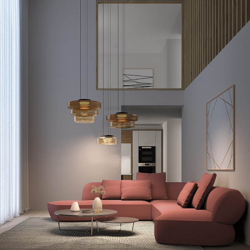 Bauhaus-Style Glass Pendant Light — Classic Moon Design