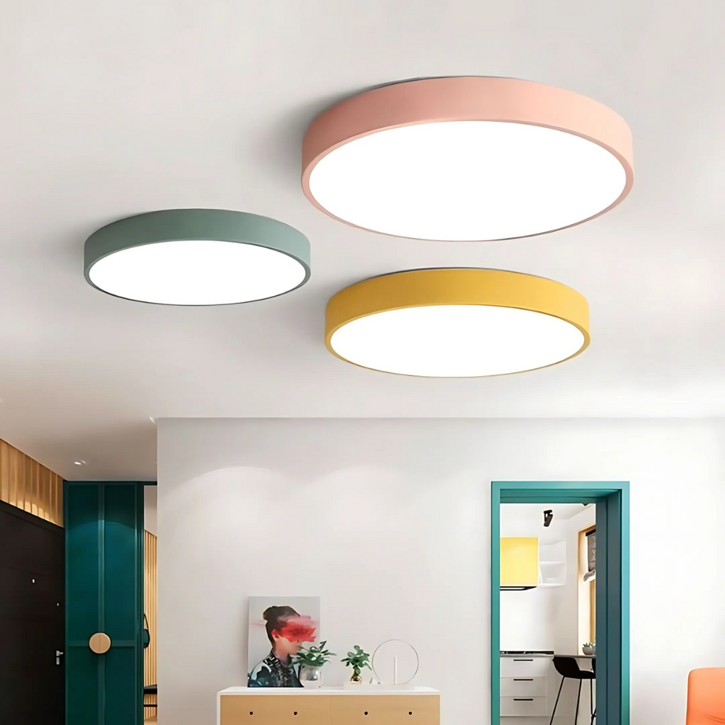 Wood Ceiling Light — Scandinavian Style, Warm LED Glow