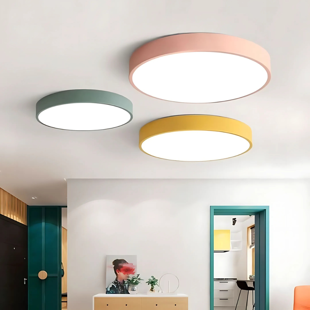 Wood Ceiling Light — Scandinavian Style, Warm LED Glow