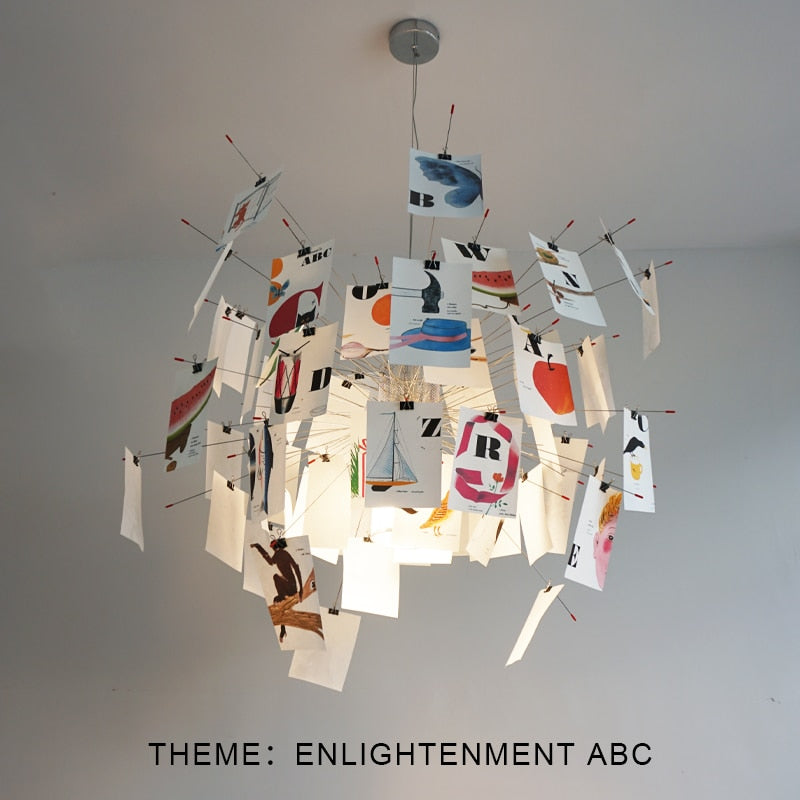 Ingo Maurer Zettel Chandelier — DIY Illumination, Personalized Lighting