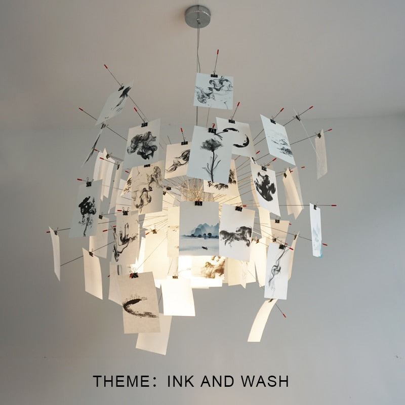 Ingo Maurer Zettel Chandelier — DIY Illumination, Personalized Lighting
