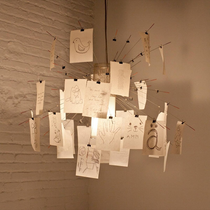 Ingo Maurer Zettel Chandelier — DIY Illumination, Personalized Lighting