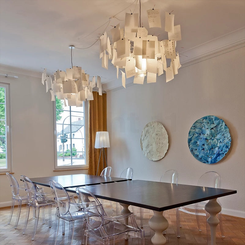 Ingo Maurer Zettel Chandelier — DIY Illumination, Personalized Lighting