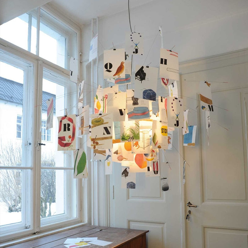 Ingo Maurer Zettel Chandelier — DIY Illumination, Personalized Lighting