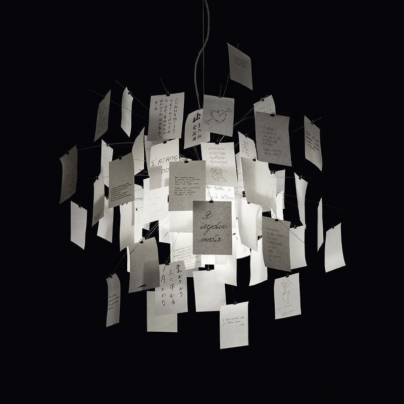 Ingo Maurer Zettel Chandelier — DIY Illumination, Personalized Lighting