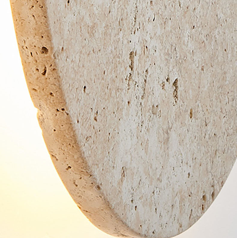 Lampada da parete rotonda in pietra naturale — luce calda da 3000K