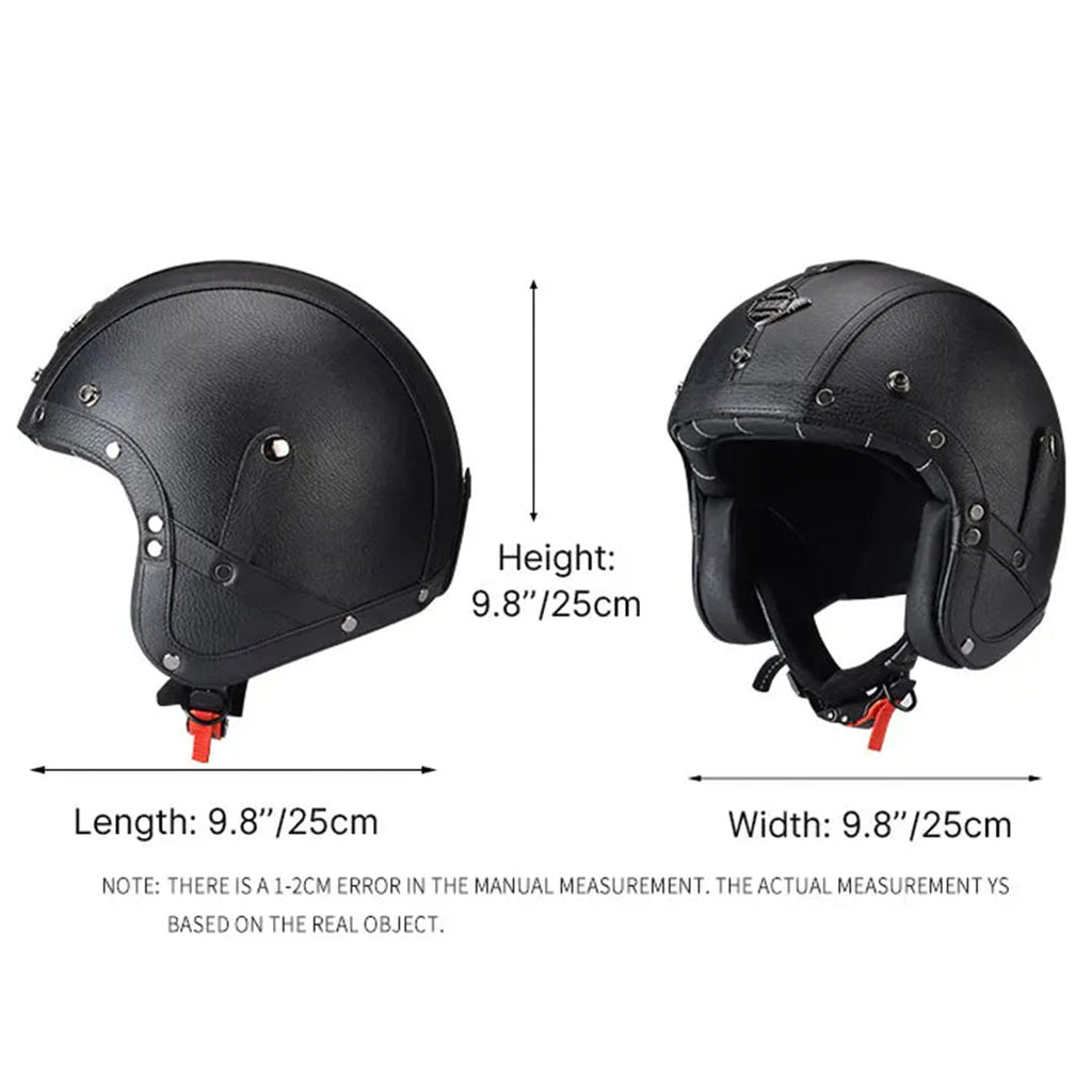 MotoJet Retro Chopper Helmet — DOT and ECE Certified, 3/4 Open Face