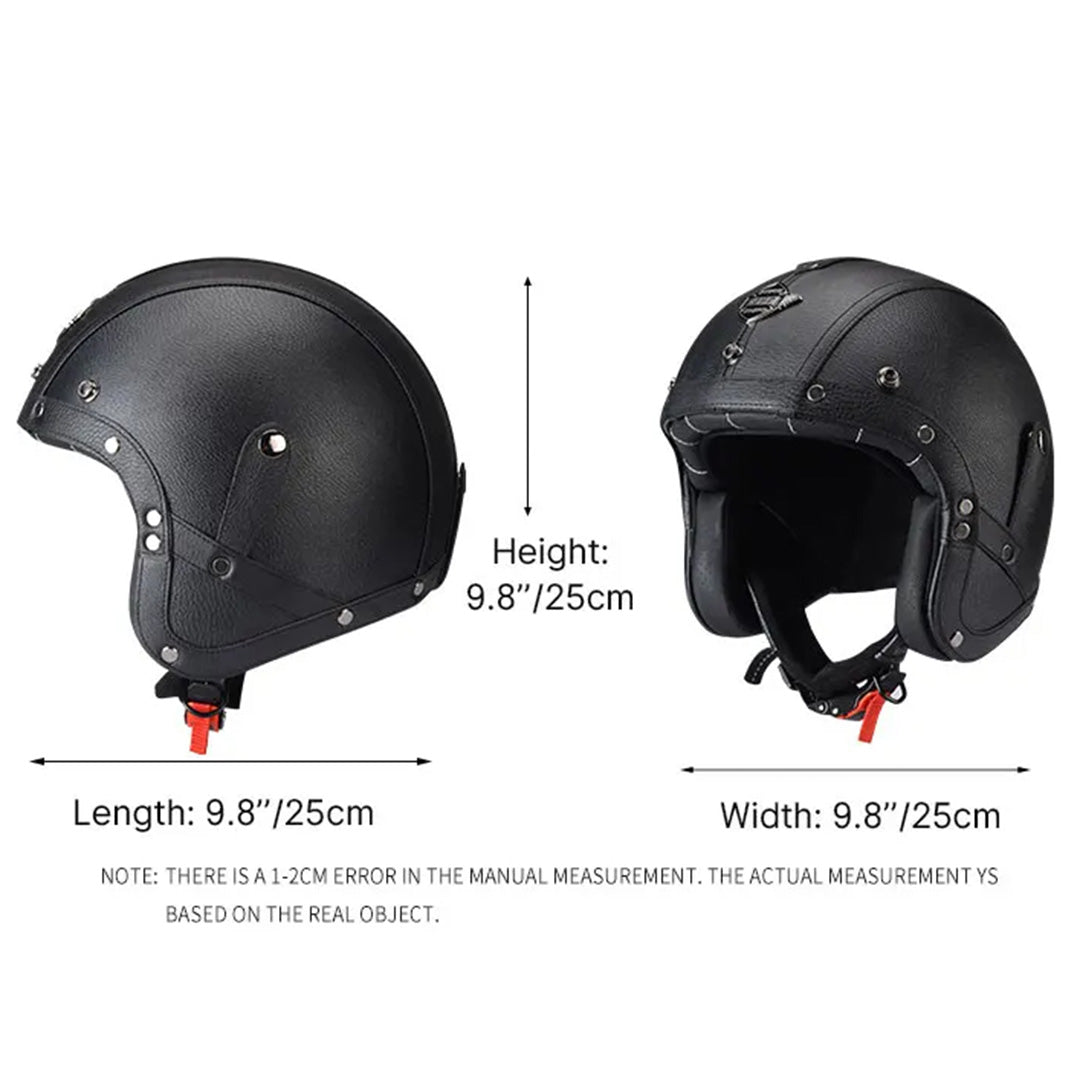 MotoJet Retro Chopper Helmet — DOT and ECE Certified, 3/4 Open Face