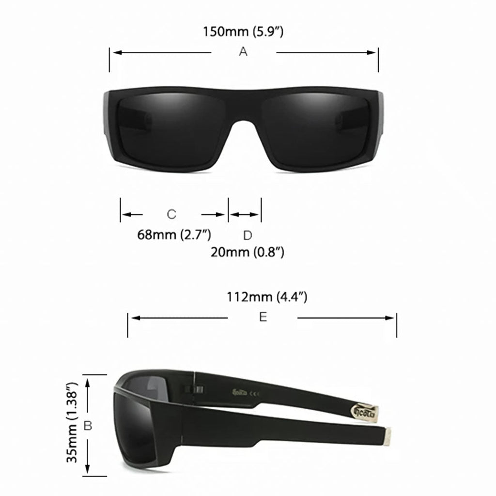 SkullGuard sportos polarizált napszemüveg — UV400-as koponyaminta