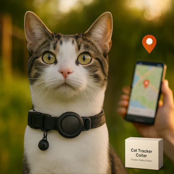 Reflective Quick-Release Cat GPS Collar — Durable Construction, Secure Fastening