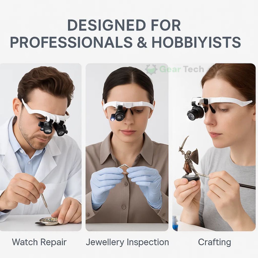 Lunettes-loupes LED ClariVue — Double éclairage, luminosité et grossissement réglables