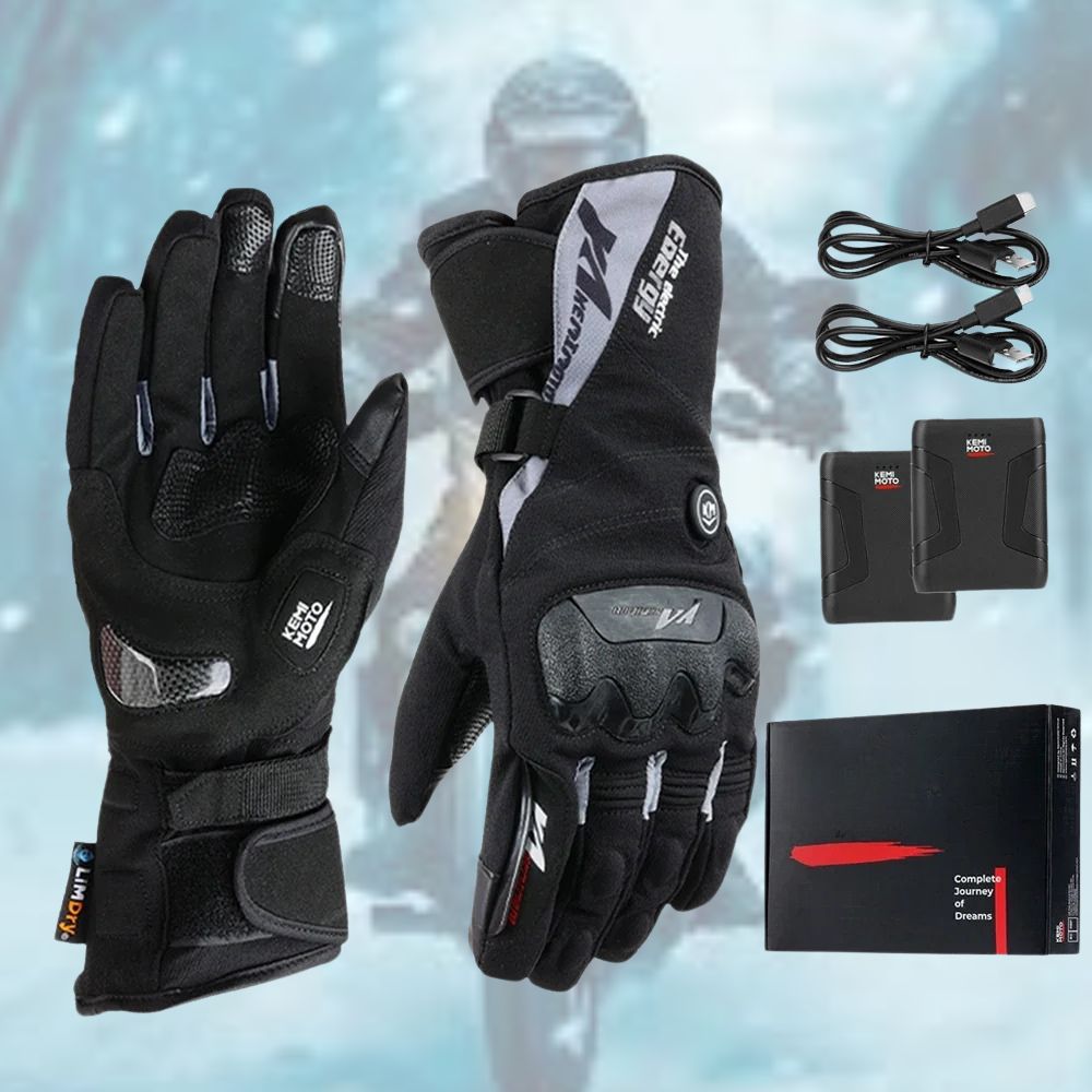 VeloWarm USB Rechargeable Heated Motorcycle Gloves — Advanced Electric Heating