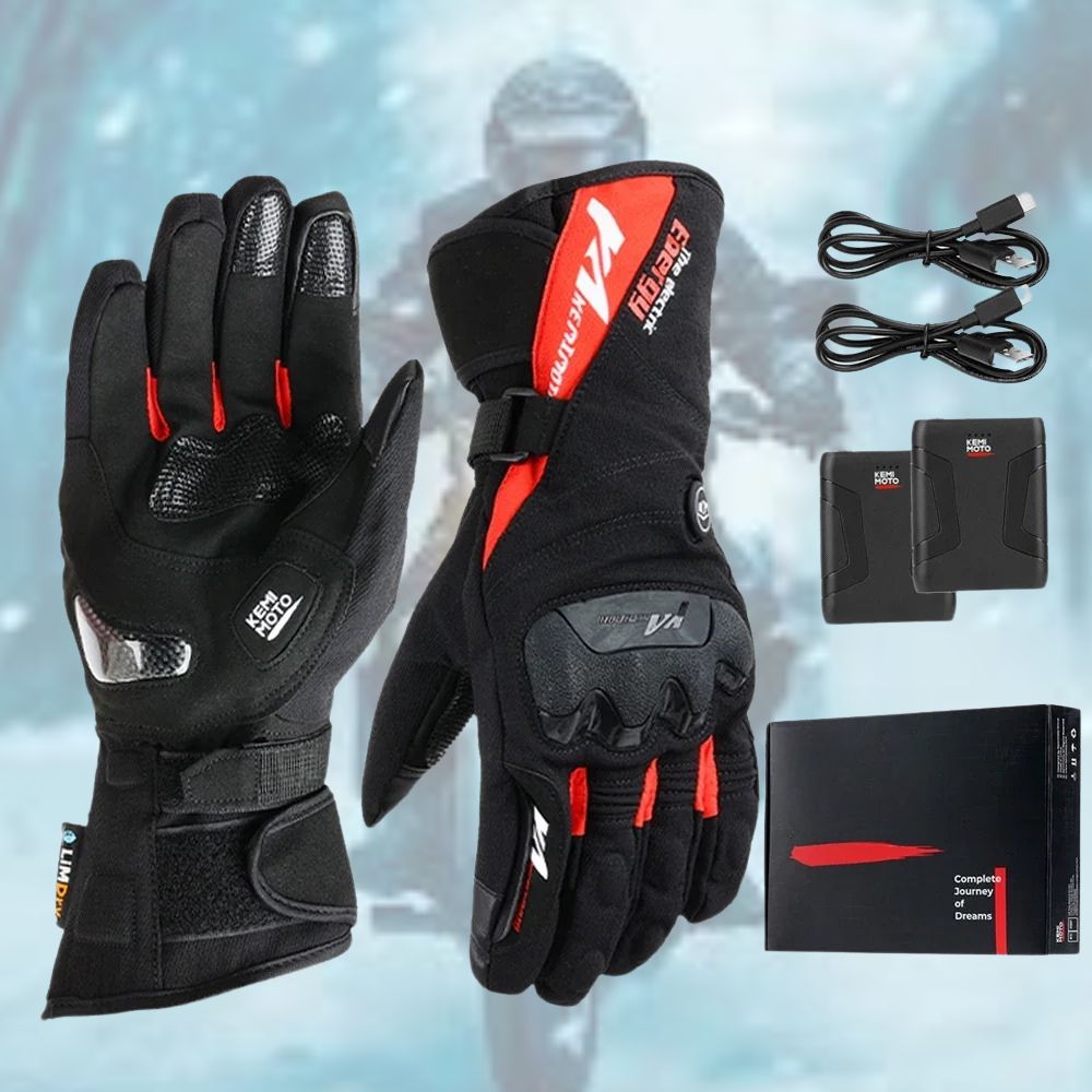 VeloWarm USB Rechargeable Heated Motorcycle Gloves — Advanced Electric Heating