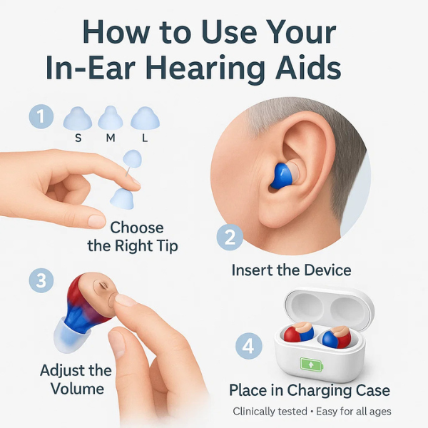 Wiederaufladbare In-Ear-Hörgeräte – verlängerte Akkulaufzeit