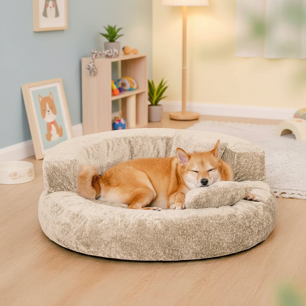 DreamNest - Orthopädisches Hundebett aus Diamant-Samt mit Abnehmbarem Bezug und Rutschfester Unterseite 7