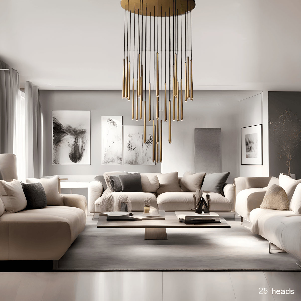 Lustră suspendată modernă Jules — elegantă, cu cristale în formă de lumânări
