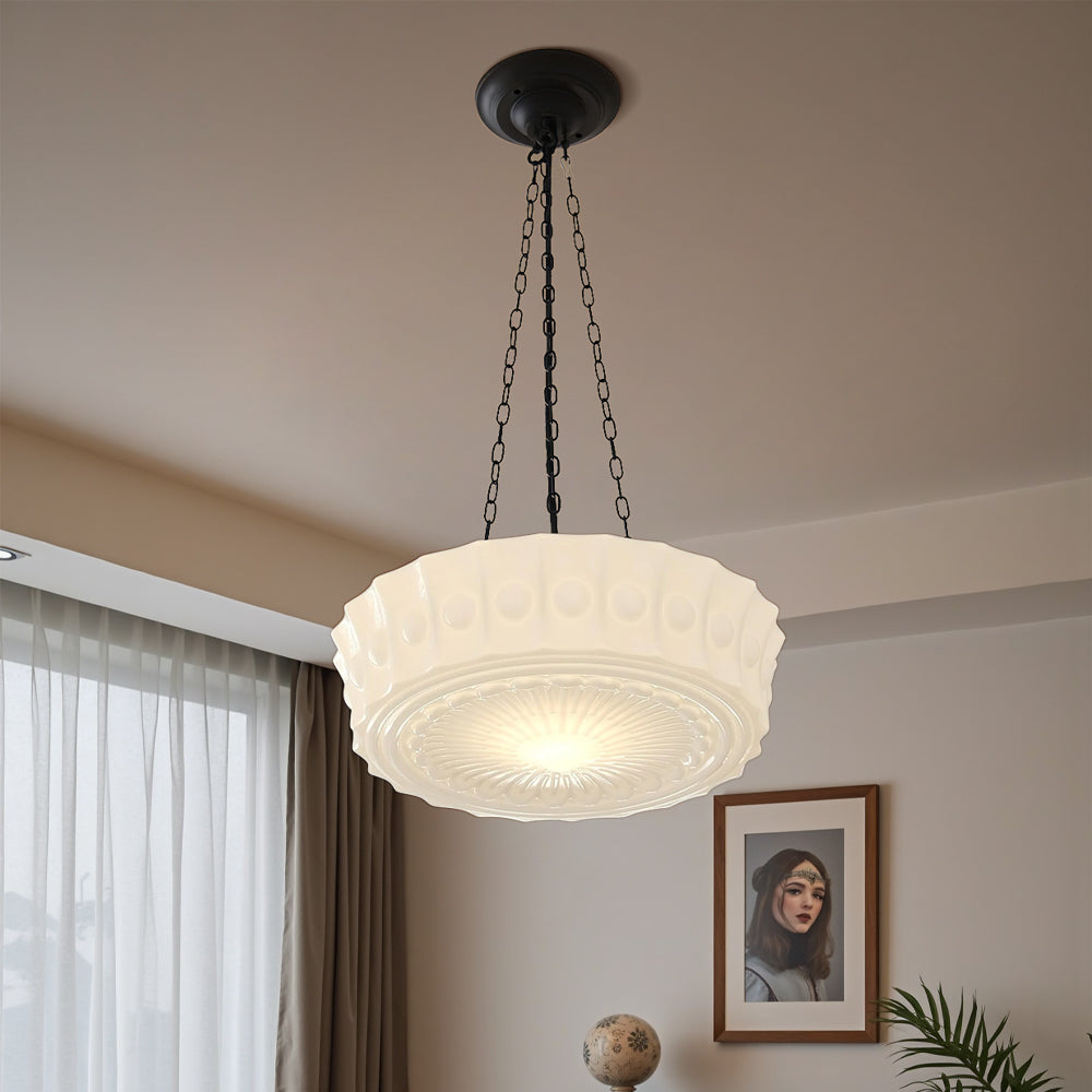 Ardent Lunaria Milky White Pendant Light With Soft Diffused Glow