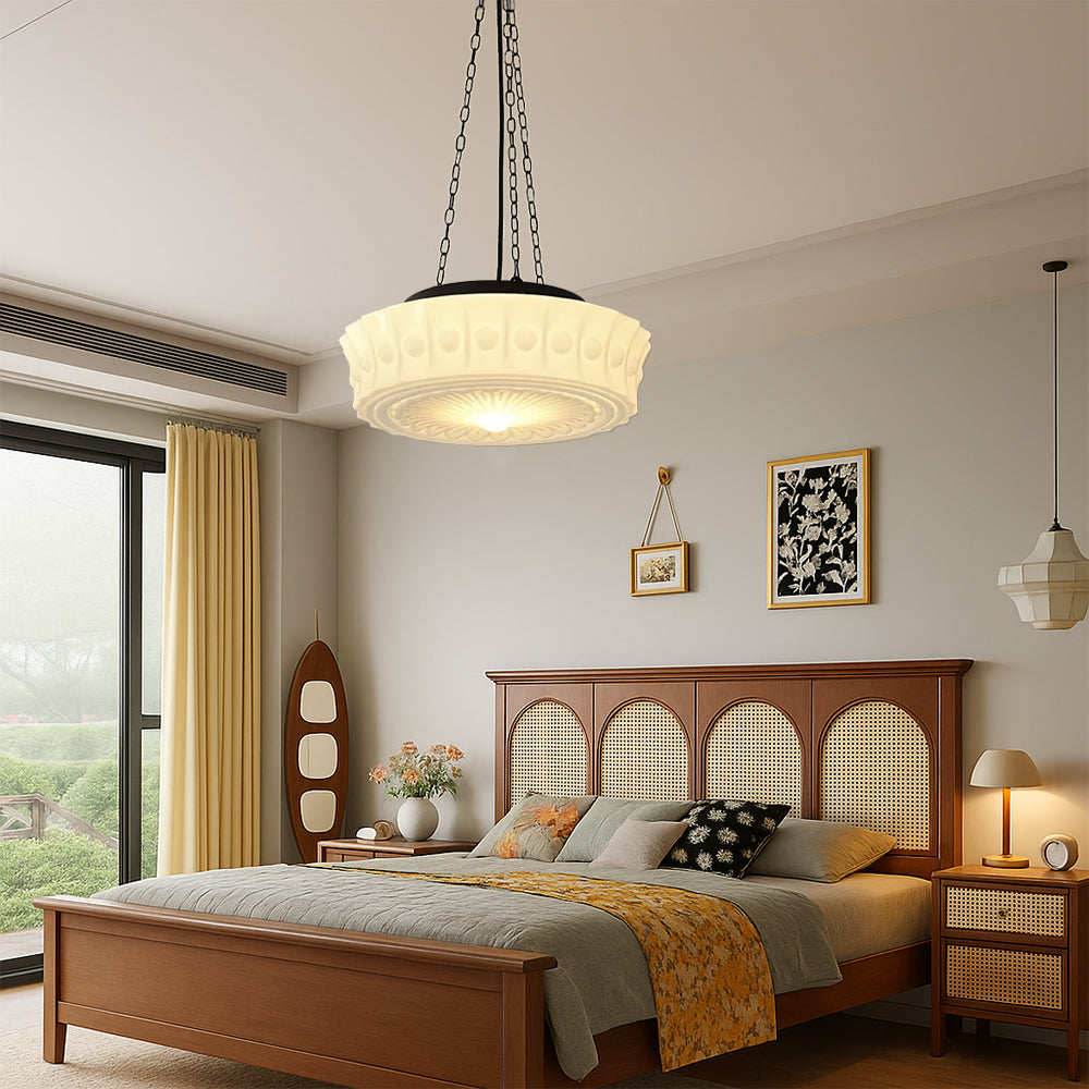 Ardent Lunaria Milky White Pendant Light With Soft Diffused Glow