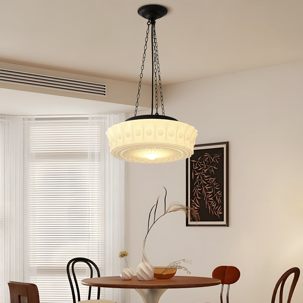 Ardent Lunaria Milky White Pendant Light With Soft Diffused Glow