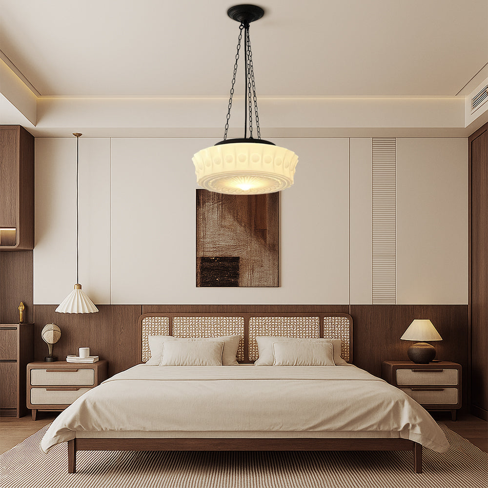 Ardent Lunaria Milky White Pendant Light With Soft Diffused Glow