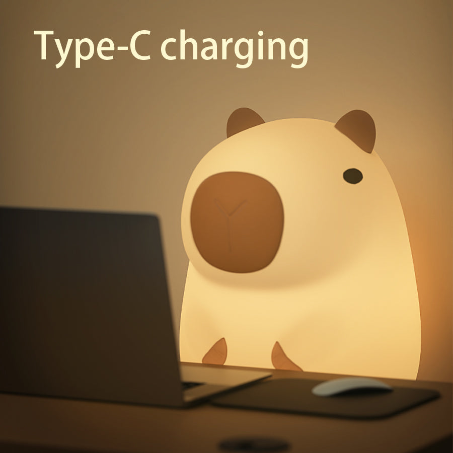 CozyCapybara Touch-Sensitive Nightlight — Warm, Comforting Glow