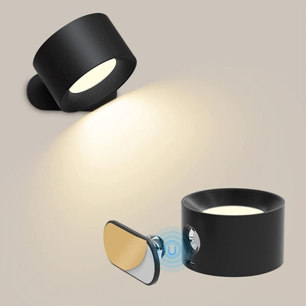 GlowEase Rechargeable Cordless LED Wall Lamp — Dimmable, 360° Rotating