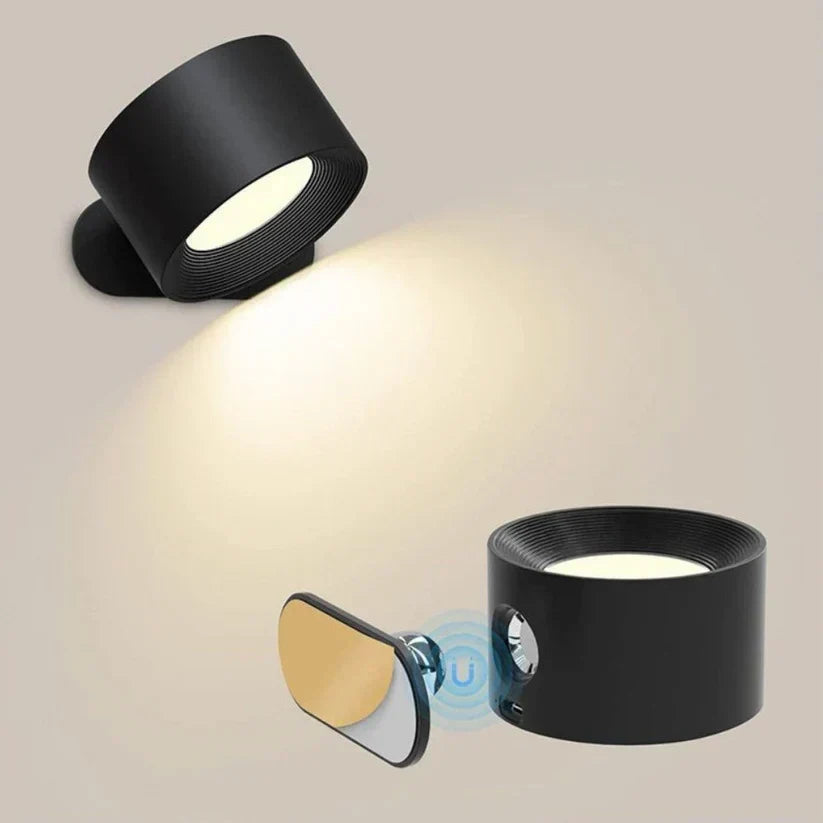 Luz de parede LED sem fios recarregável GlowBeam, ajustável a 360°