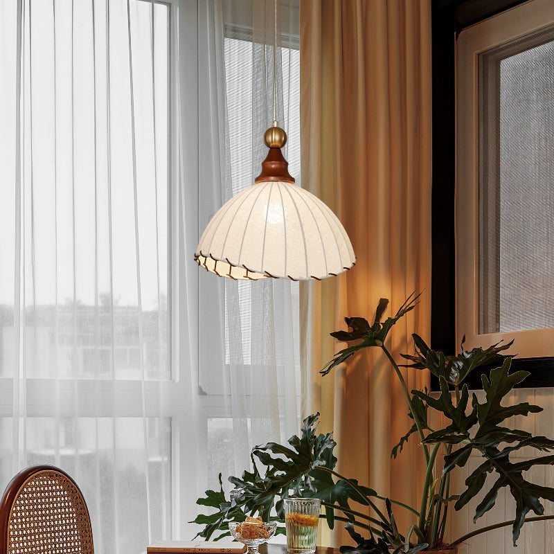 Nyvera Pendant Light With Fabric Shade For Dining Room Ambience