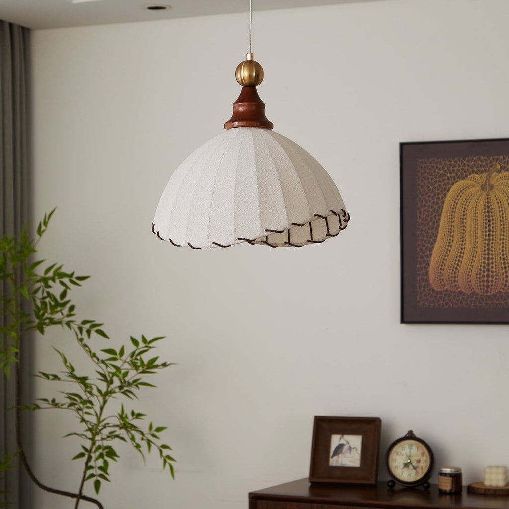 Nyvera Pendant Light With Fabric Shade For Dining Room Ambience