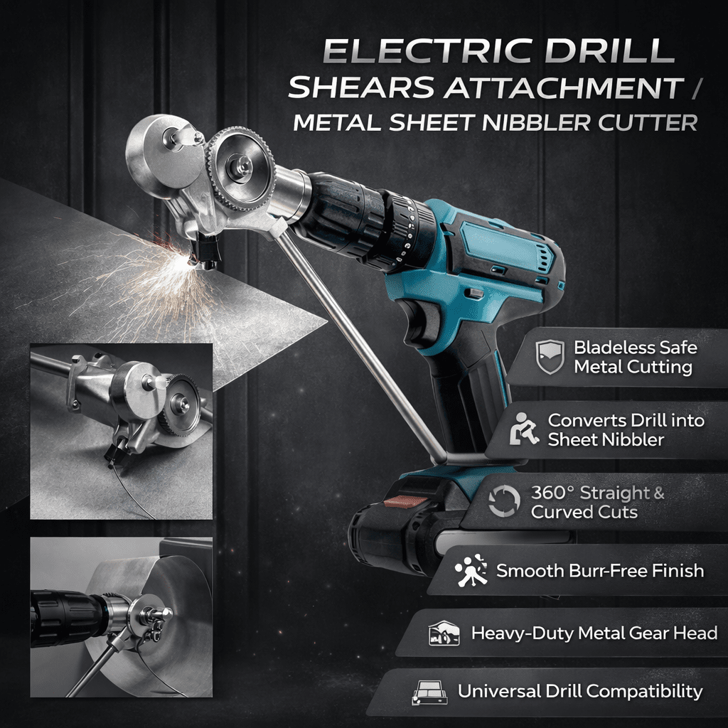 Electric Drill Sheet Metal Shear Nibbler Attachment