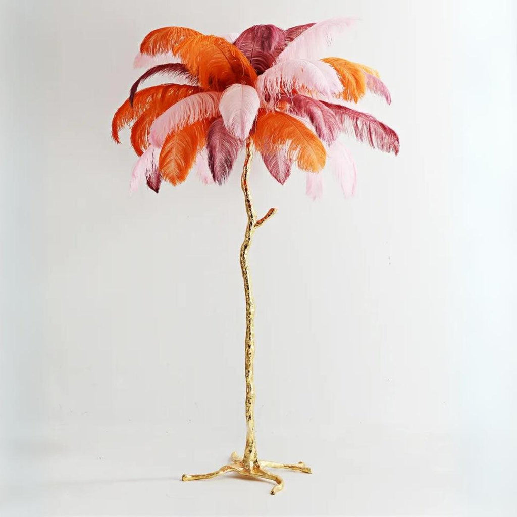 Glammzee Ostrich-Leg Floor Lamp — Feathered Statement Decor
